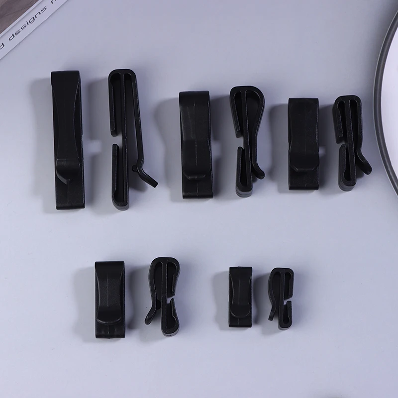 

[LA]10Pcs/Pack Quick Slip Keeper Buckle End Clip Slider Black For Camping Hiking Backpack Adjusting Strap Webbing 20-51mm