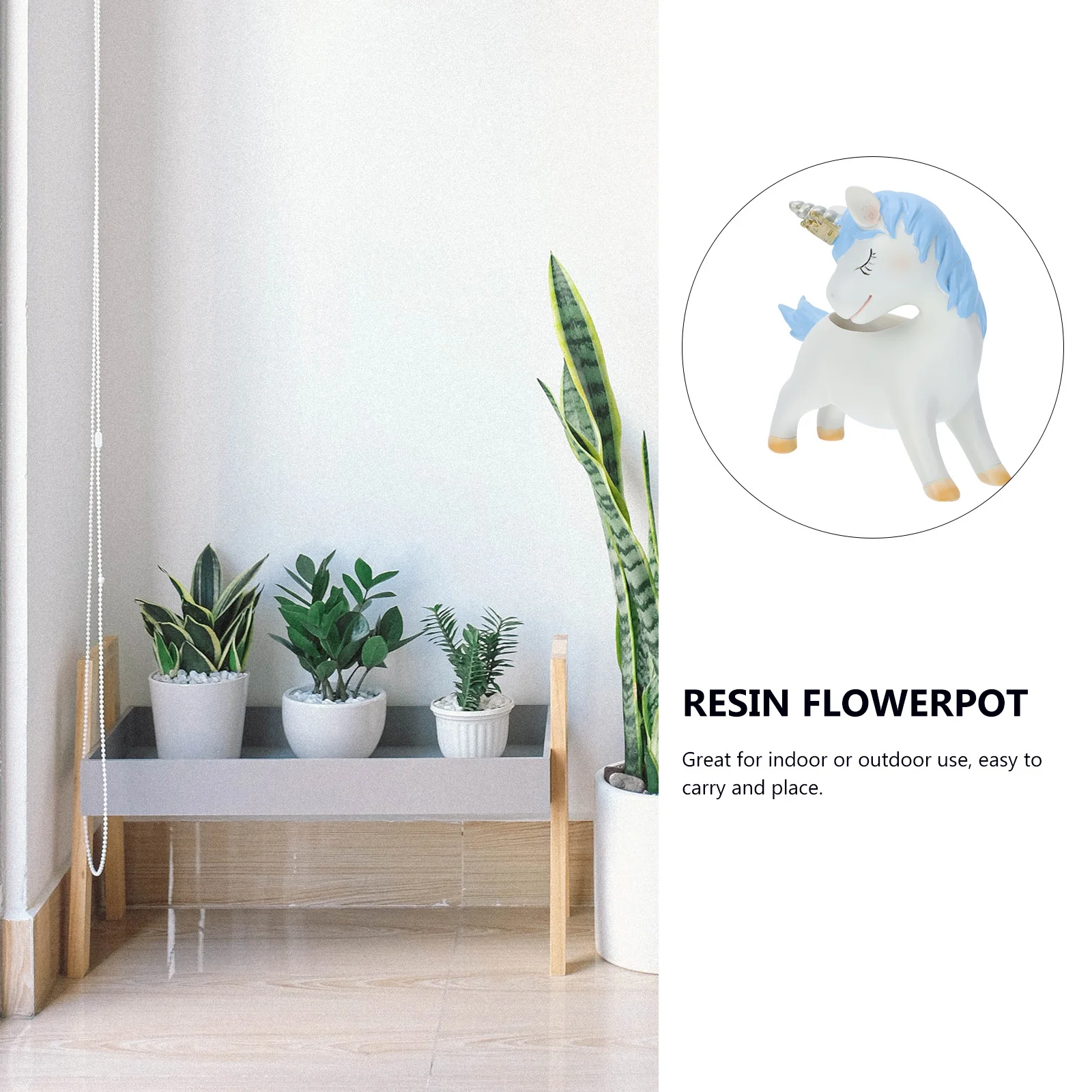 

1Pcs Unicorn Shaped Resin Flowerpot for Mini Succulents Lovely Planter Decorative Pot for Indoor Outdoor Garden Office Desktop