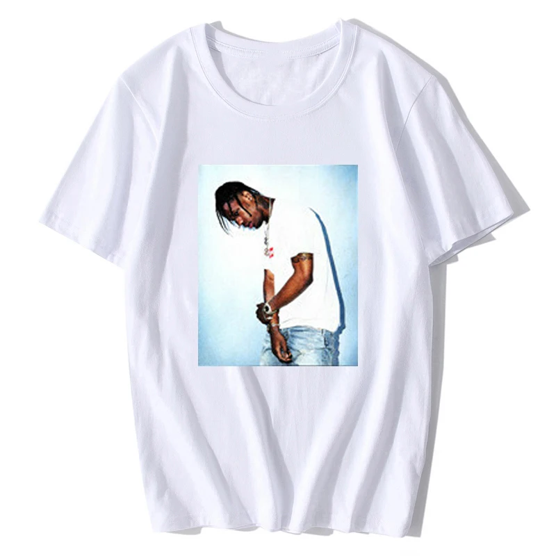 Rap Singer Travis Scoft Porint Tee Shirt Homme Skateboard Hip Hop High Street Cool T Shirt Men West Coast Vintage T-shirt