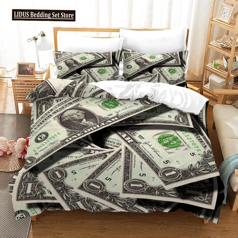 Dollars Bedding Set 3D Print Banknotes Duvet Cover Home Textiles Single Twin Full King Size With Pillowcases Dropshipping