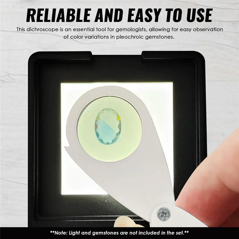 NEW-Foldable Design Pocket-Size Dichroscope For Gem Diffraction Spectroscope 21Mm Lens White Light Clear Lens For Gem Tools
