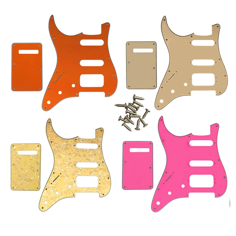 Fei Man - Pickguard With Back Plate And 17 Screws, Fender Left Handed, Deluxe Strat, HSS Scratch Plate, Guitar Accessories