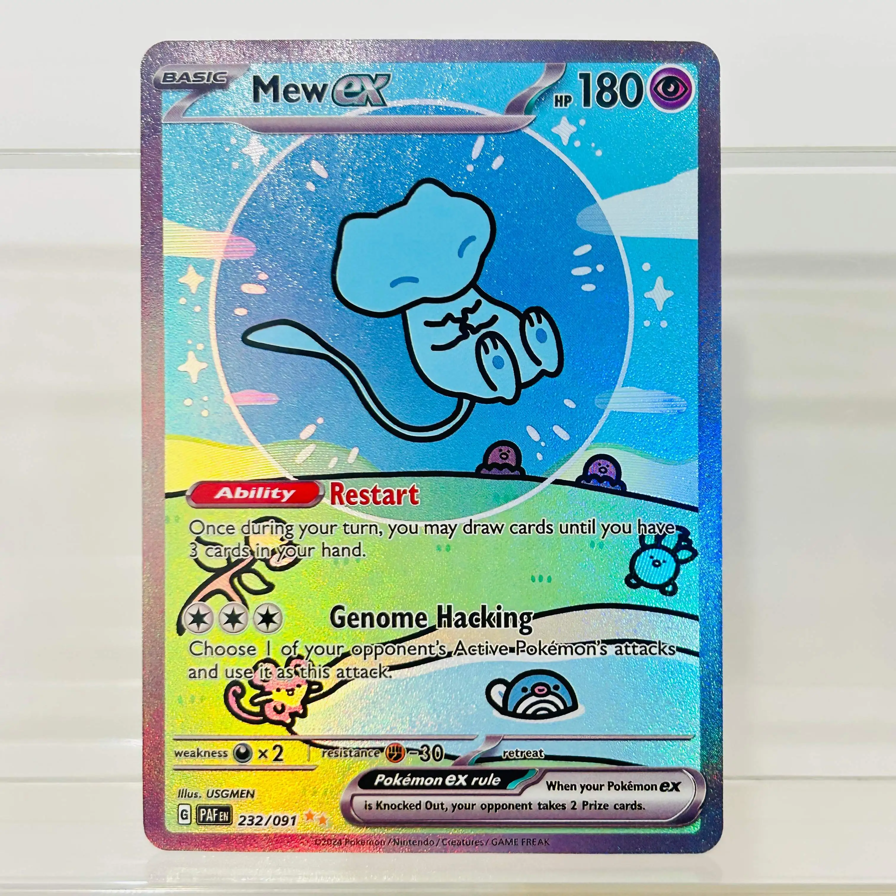 DIY Mew ex 232/091 Folien-Textur-Karten Englische Version Sammelkarten Premium Anime TCG Sammelkarten