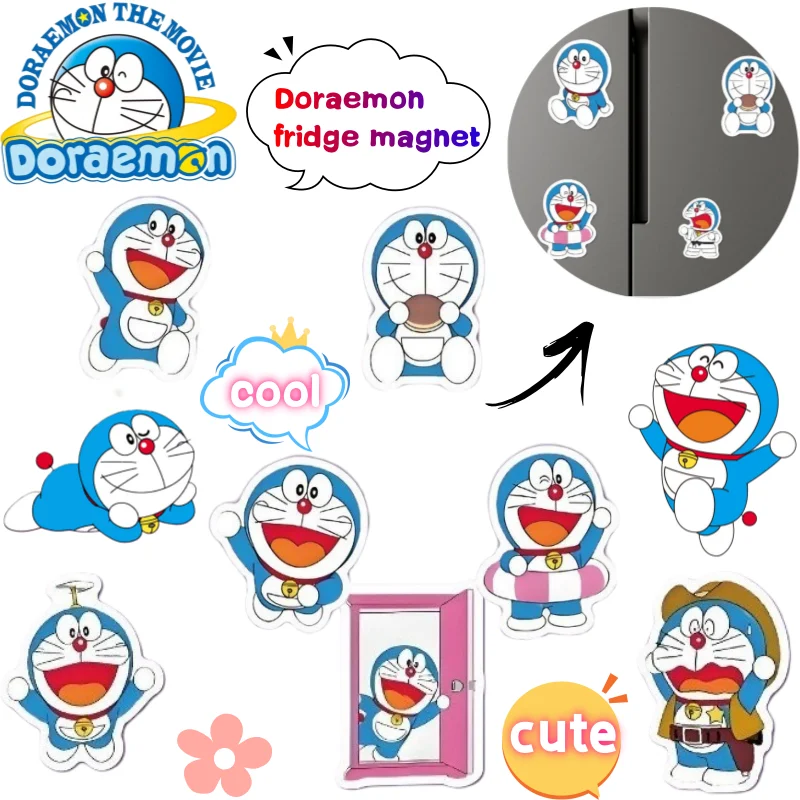 

Наклейка на холодильник с изображением Дораэмон, креативная, высококачественная, с анимационным мультяшным принтом, для дома, съемная, бесшовная, магнитная, декоративная.