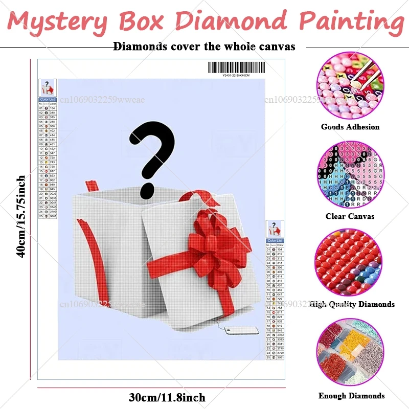 Blind Box Diamond Painting Mystery Box Full Rhinestone Picture 5D DIY Diamond Cross Stitch Embroidery Sales Mosaic Handmade Gift