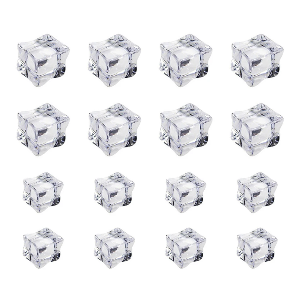 

100 Pcs Simulated Ice Fake Cubes Acrylic Decorative Vase Filler Artificial ClearCrafts DIY Projects Food Photography