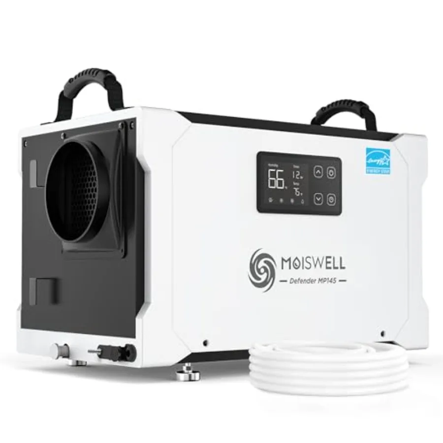 

Коммерческий осушитель воздуха на 155 пинт с насосом и дренажным шлангом, сертифицированный Energy Star, для подвалов площадью до 6 000 кв. футов