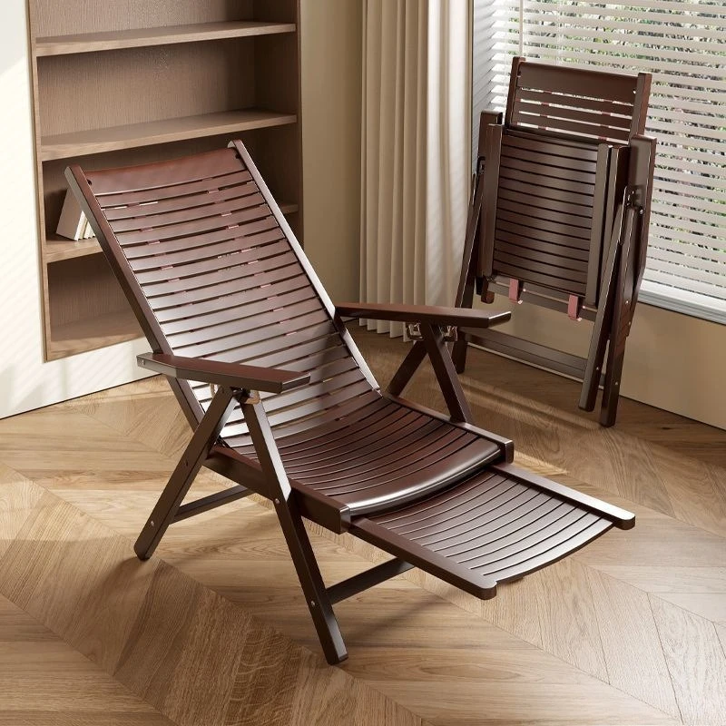 

Reclining chair lunch break folding household balcony leisure chair adult armchair strong and durable for the elderly lazy