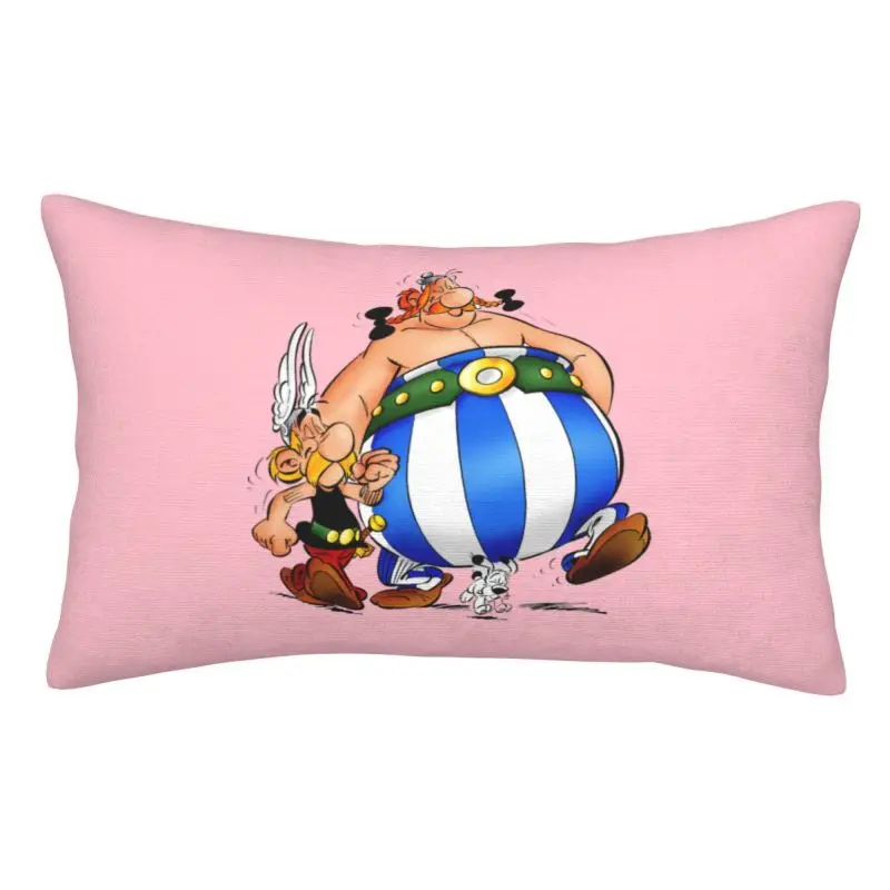 Custom Anime Fashion Asterix Obelix Idefix Cushion Covers 75cm x 50cm Soft Pillow Case for Bed Sofa Rectangle Pillowcase