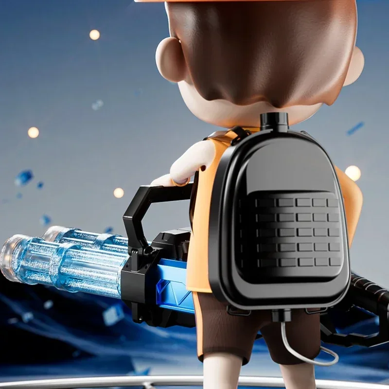 Водяная пушка Auto Gatling, вращающийся распылитель с двойной трубкой, водяной пистолет высокого давления большой емкости, игрушка для взрослых, летние забавные игры на открытом воздухе