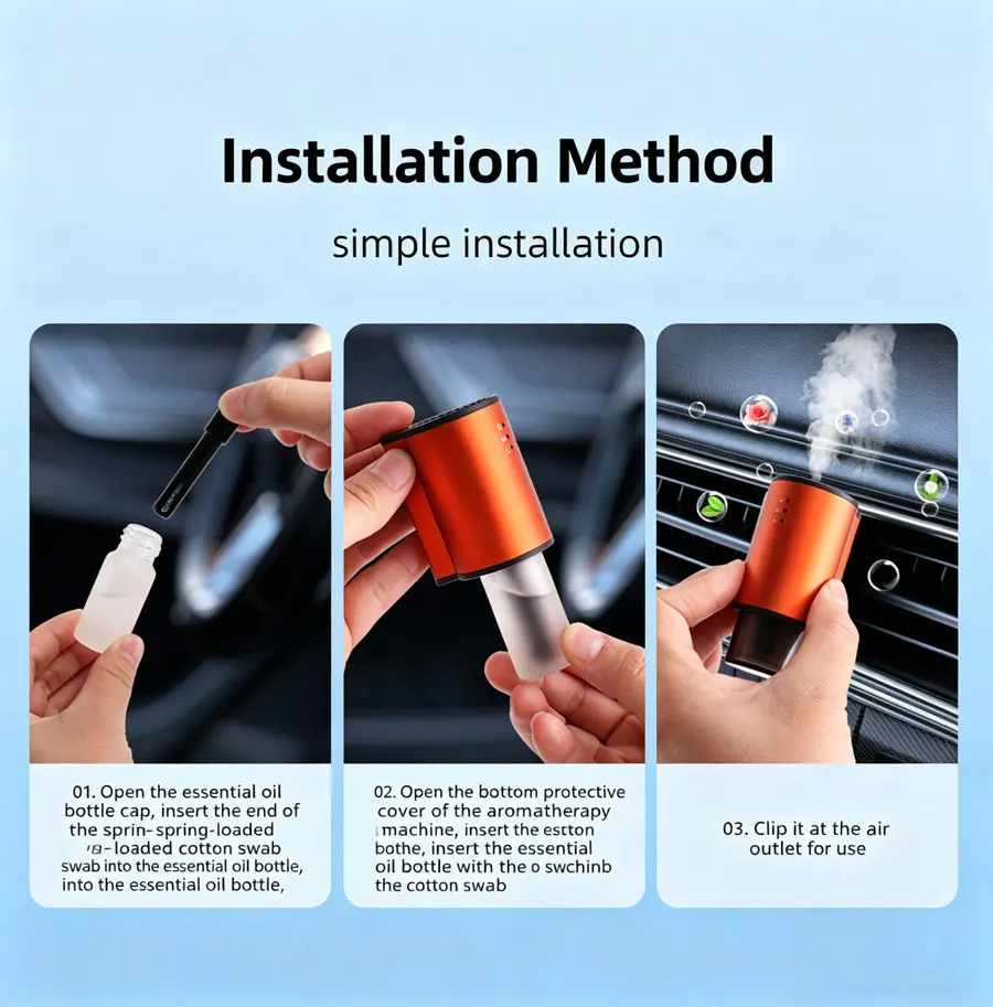 New Car Air Freshener Smart Auto Aroma Diffuser Car Air Vent Essential Oil Mist Humidifier Fragrance Diffuser Aromatherapy ﻿ view 5