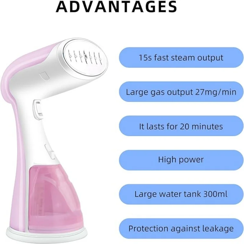 Steamer kain genggam 300ml, penguap kain genggam 7 lubang 15 detik cepat panas 1500W untuk perjalanan rumah portabel