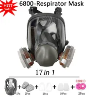 Full face Anti-Fog 6800 Organic Chemical Gas Mask Combination 6001 Filter Box Cotton Facepiece Protective Respirator Work Safety