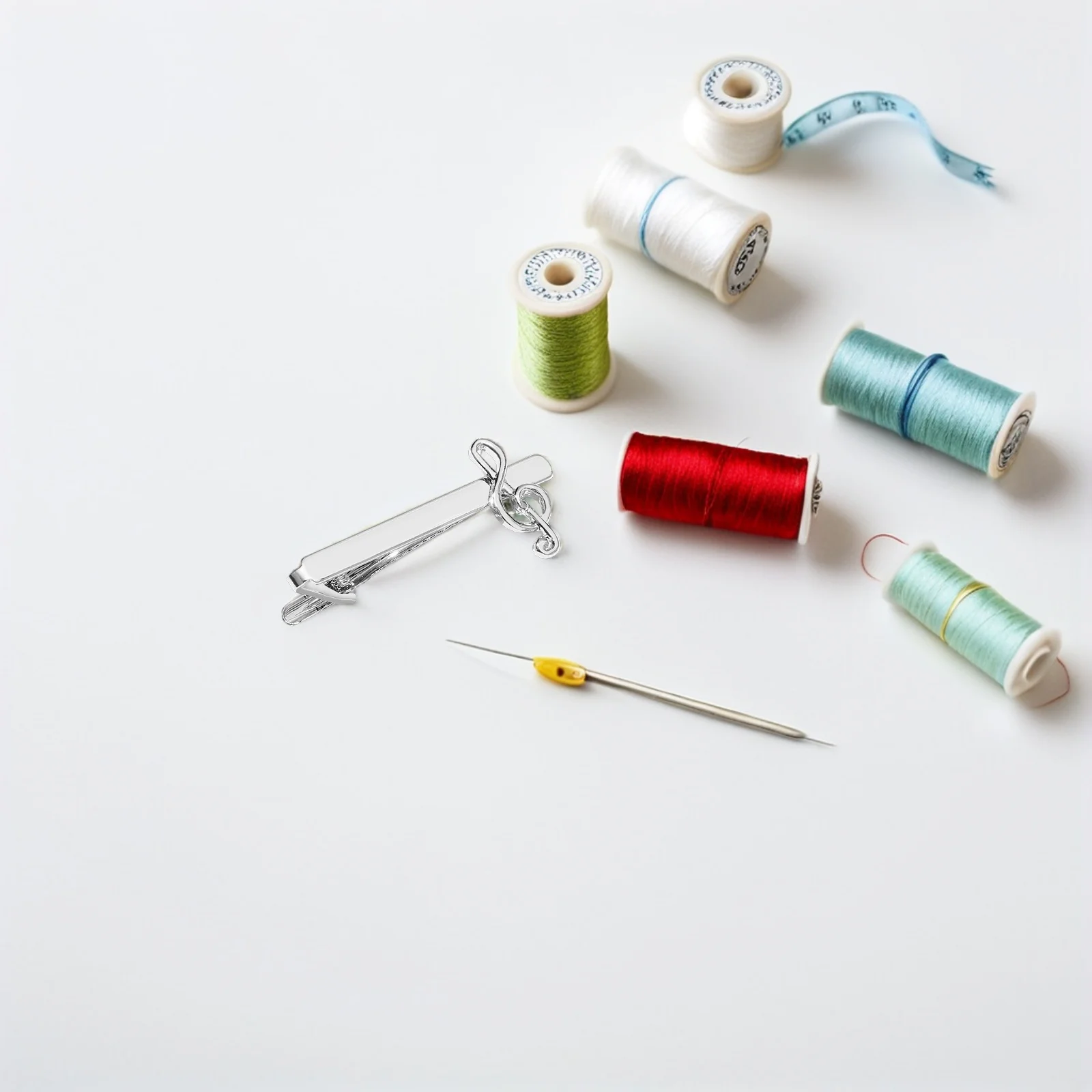 

5Pcs Tie Clips for Men Music Note Charm Zinc Alloy Strong Grip Business Suit Accessory Necktie Clip for Formal Events