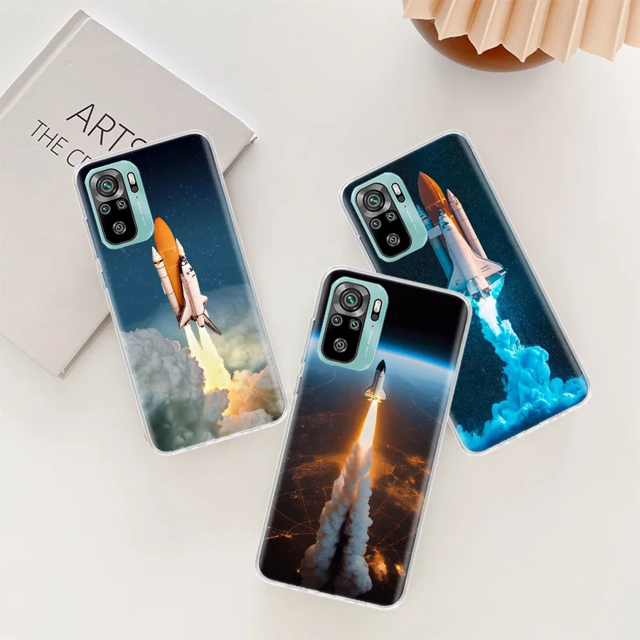 Space Shuttle Navigation Phone Case For Xiaomi Poco X6 X5 X4 F4 GT X3 NFC F6 Pro 5G M5 M5S M4 M3 Mi F5 F3 F2 F1 Clear Cover Coqu