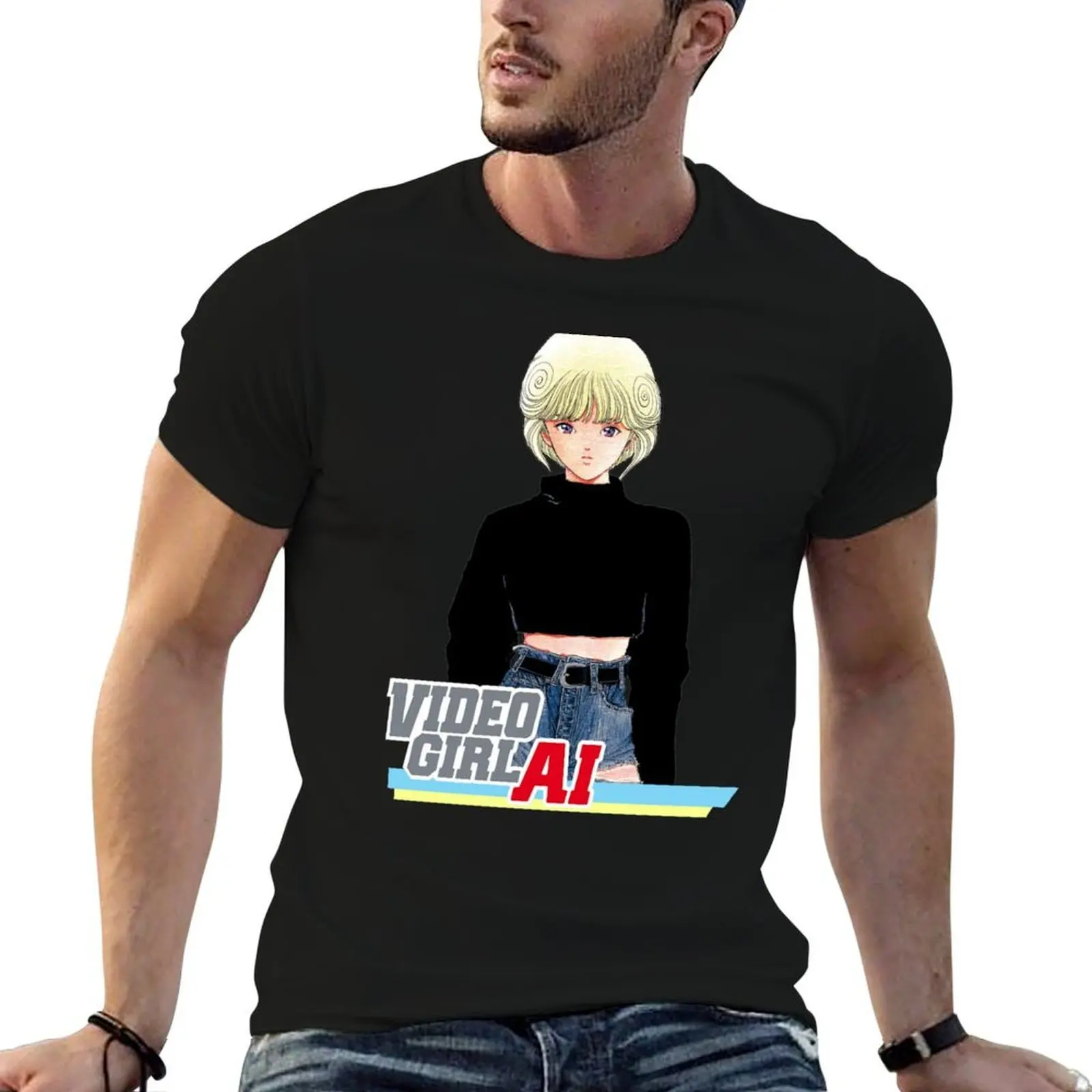 

Den'ei Shōjo - Video Girl Ai; Light Blue T-Shirt t shirt man luxury t shirt for man 100 percent cotton T-Shirt