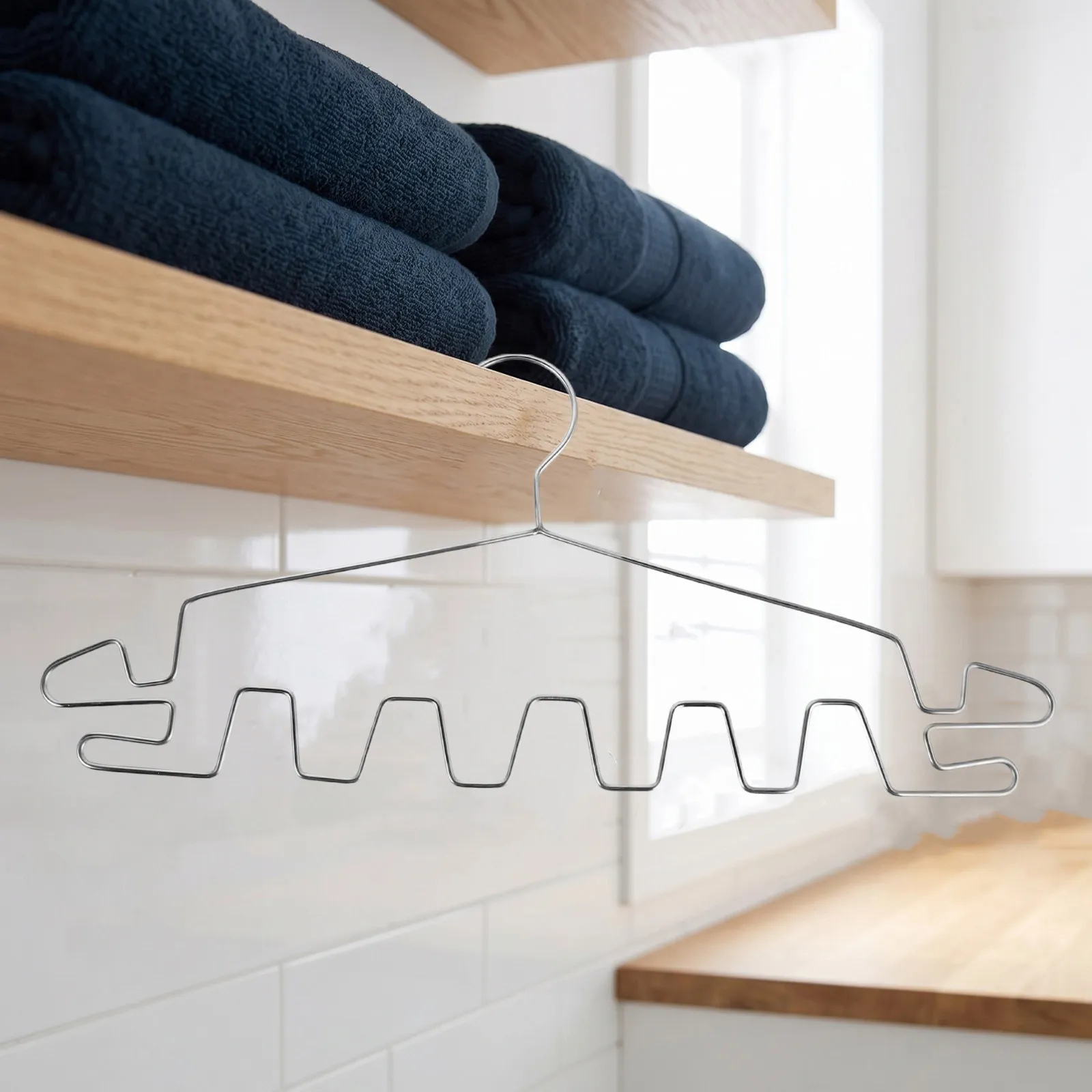 5Pcs Stainless Hangers Metal Clothes Organizer Curved Anti-Slip Bra Underwear Belt Tie Holders for Closet Wardrobe view 3
