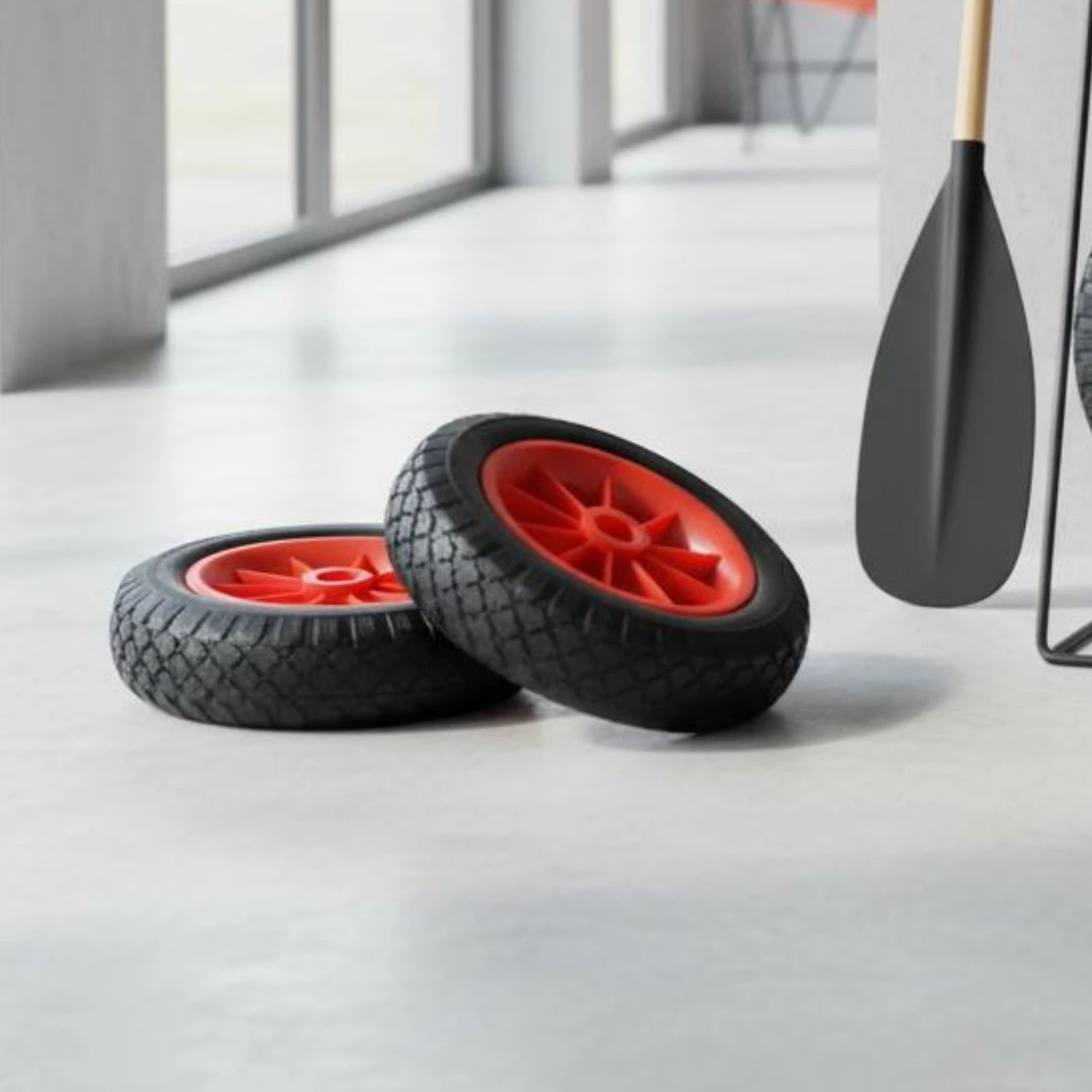 2 Pieces Kayak Hauling Wheel Puncture-Proof Solid PU Wheel Beach Wheels Sand-Friendly Solid Tires Heavy Duty