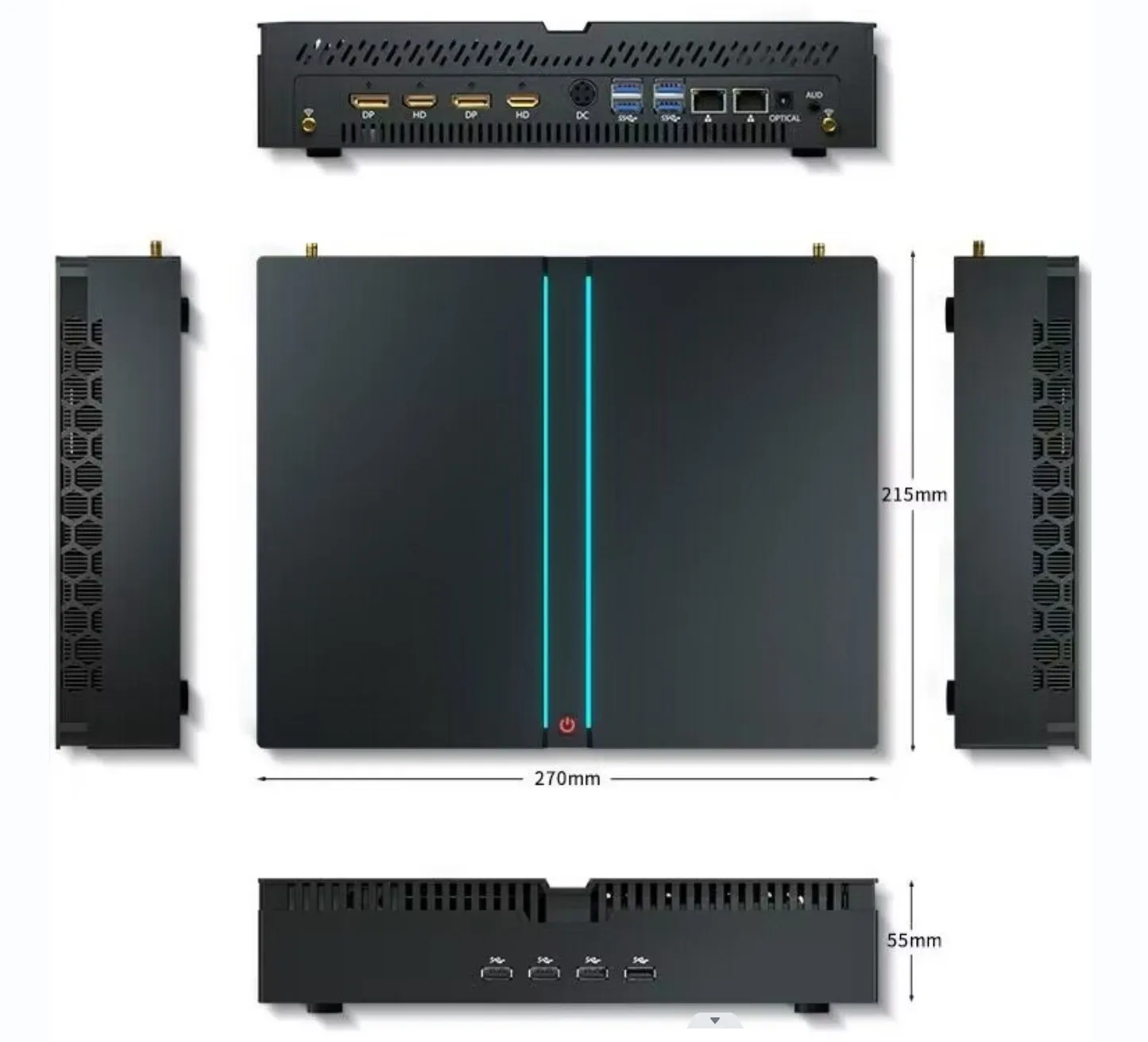 Aittact 14Th Gen Gaming Mini PC Core i9-14900F RTX4070 12G Windows11 Pro Gamer Mini Computer 24 Core Dual LAN Desktop da ufficio