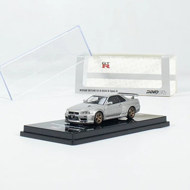 

INNO 1:64 Model Car Skyline GT-R (R34) V-Spec II Alloy Die-Cast Vehicle -Silver