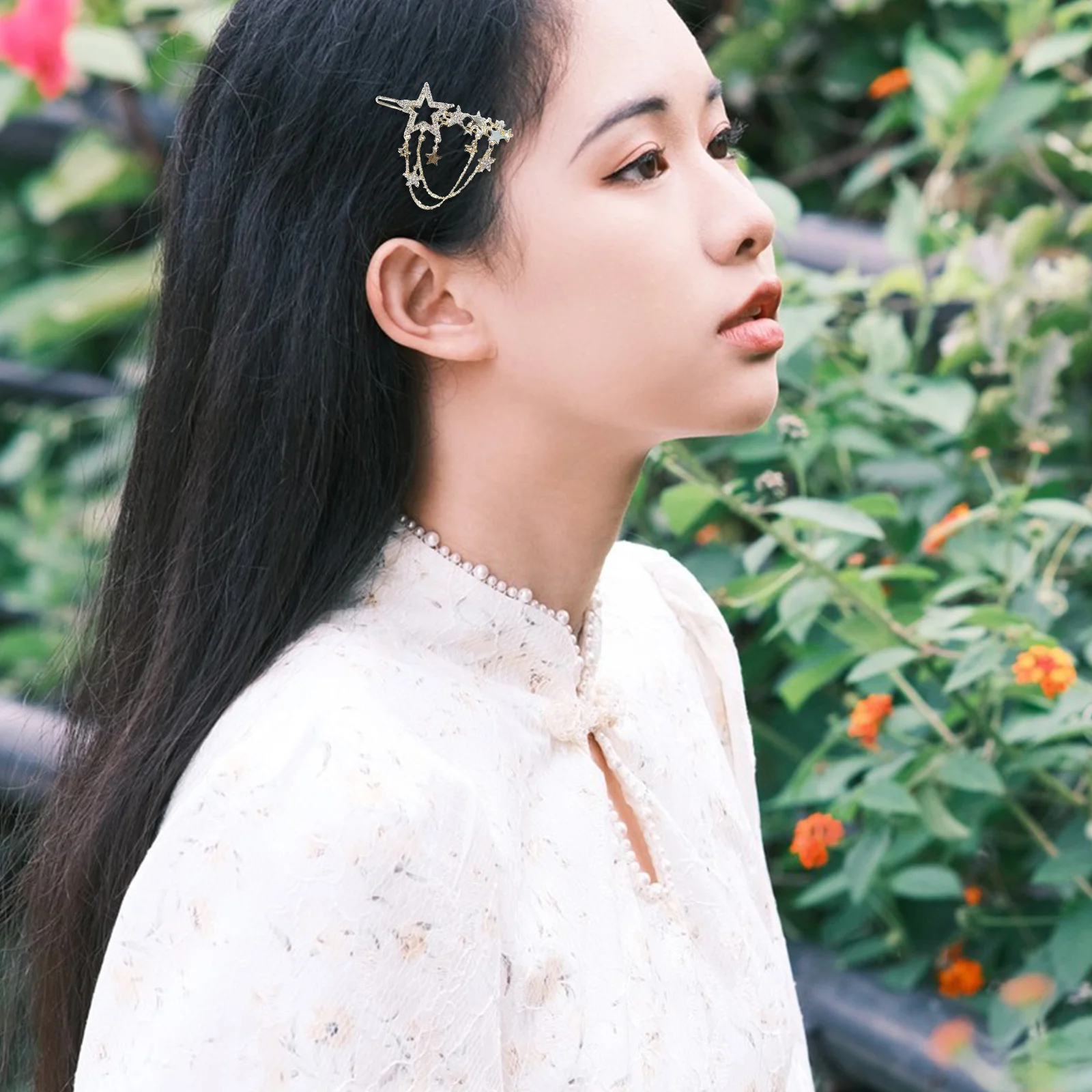 

2Pcs Tassels Hair Clip Sparkling Stars Hairpins with Delicate Design Side Clip Barrette for Daily Wear Party Prom