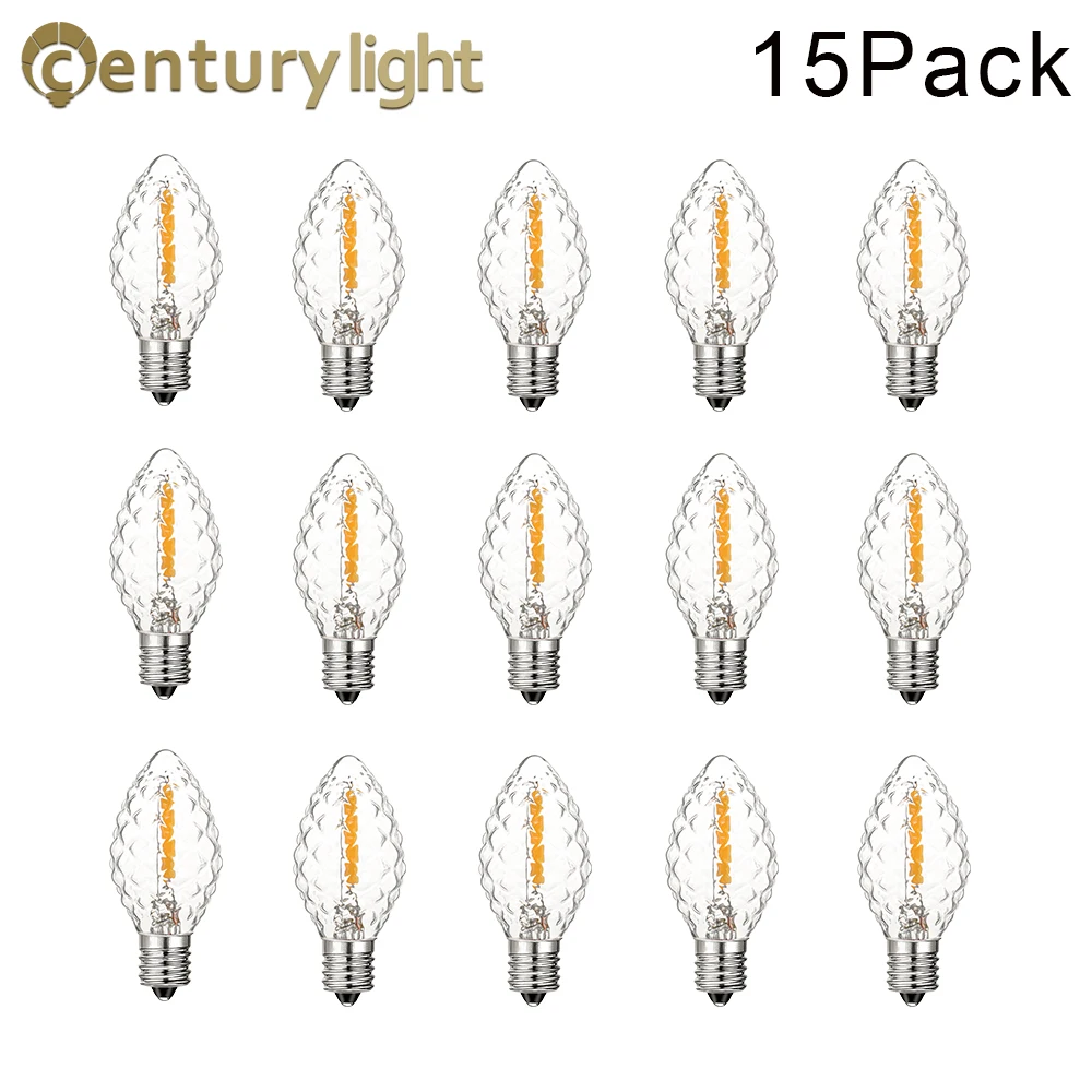 

C7 LED Night Light Bulb E12 Replacement Led Bulb Candle 0.5W Clear Glass Warm White 2700K For String Light Candelabra Chandelier