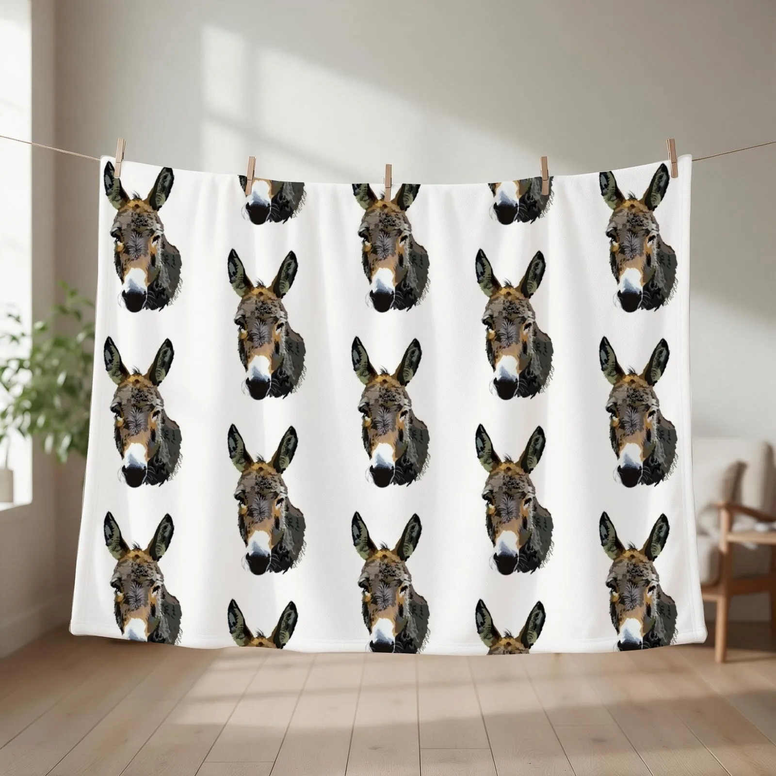 Donkey Throw Blanket couch cozy soft plush fuzzy picnic outdoor blanket