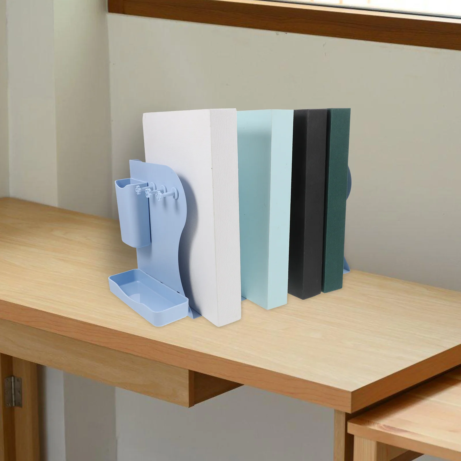 

Heavy Duty Adjustable Bookend Retractable Metal Desk Storage Organizer Pen Holder Magazine Rack Adjustable Book End