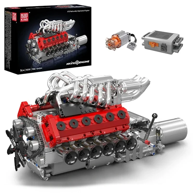 

Mould King 10210 Technical Car Engine Toys The Motorized V12 Naturally Aspirated Engine Building Block Brick Kids Christmas Gift