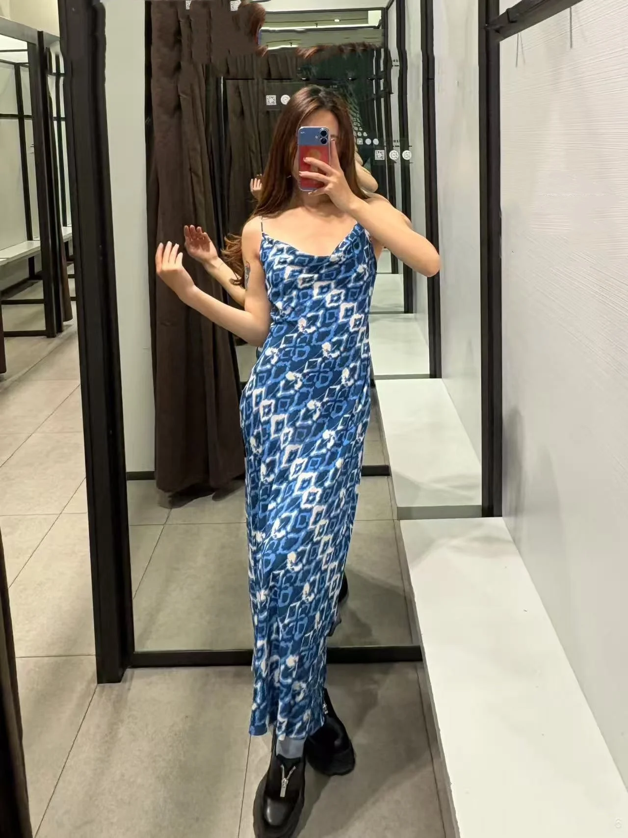 Summer 2025 New Arrival Women's Midi Dr Floral Print Gauze Collar Beach Vaion Sle High Waist Polyester Fiber Svel