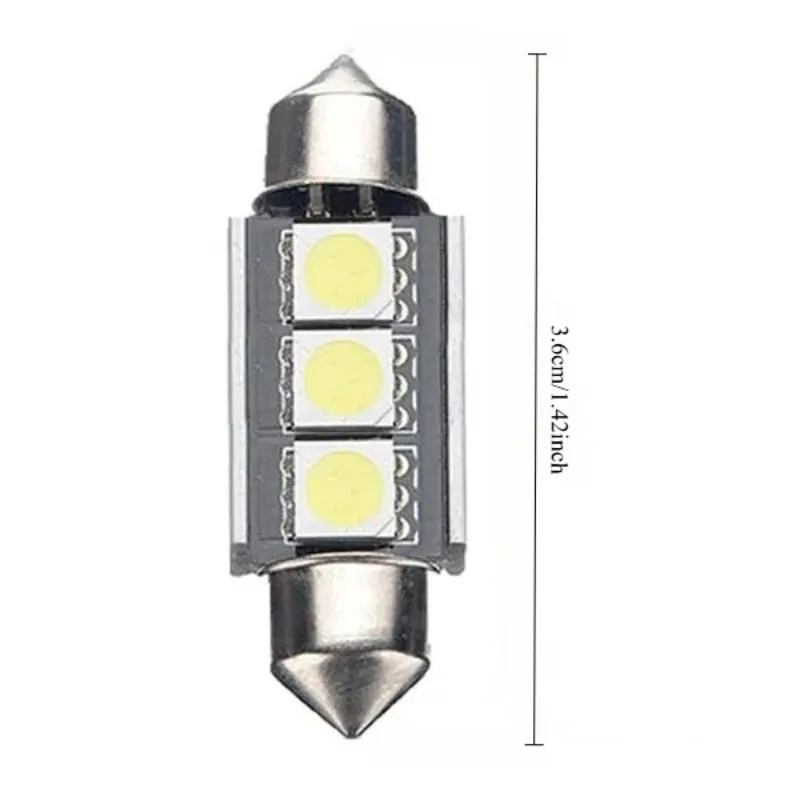 1pc Hot Sale 36mm 3 SMD 5050 LED White Dome Festoon CANBUS Error Free Car Auto Light 6418 C5W Lamp Bulb DC12V