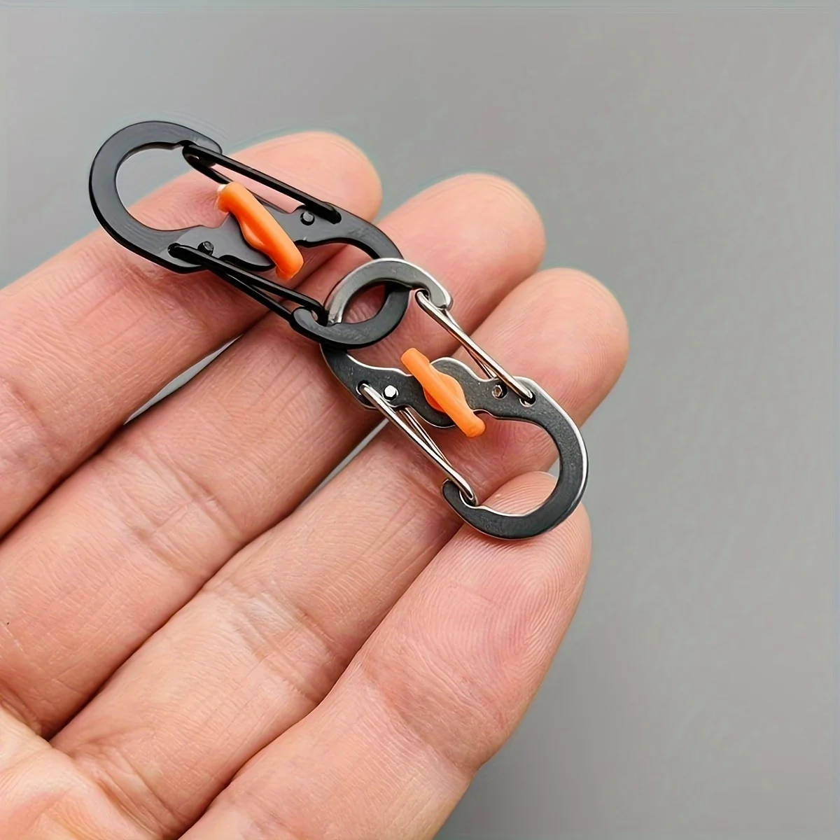 في الهواء الطلق التخييم على ظهره مشبك مفتاح قفل لوازم التخييم حلقة تسلق التخييم مع قفل S نوع سلسلة مفاتيح صغيرة هوك مكافحة سرقة #2