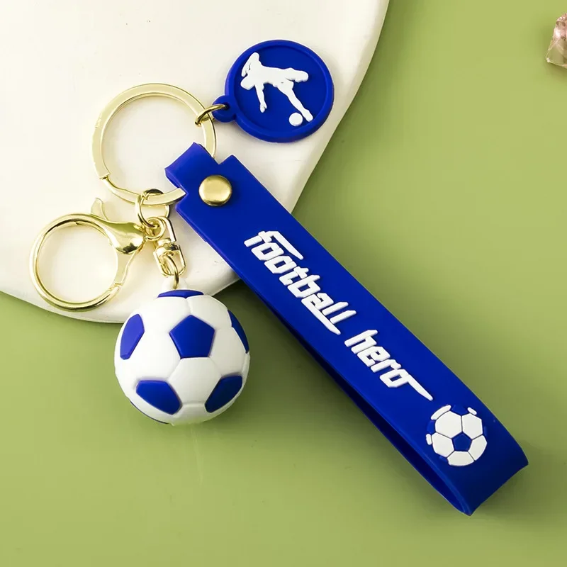 Phone Lanyard European Football Imitation Leather Souvenir Keychain Match Ball Fans Souvenir Keyring Phone Fashion Pendant Gift