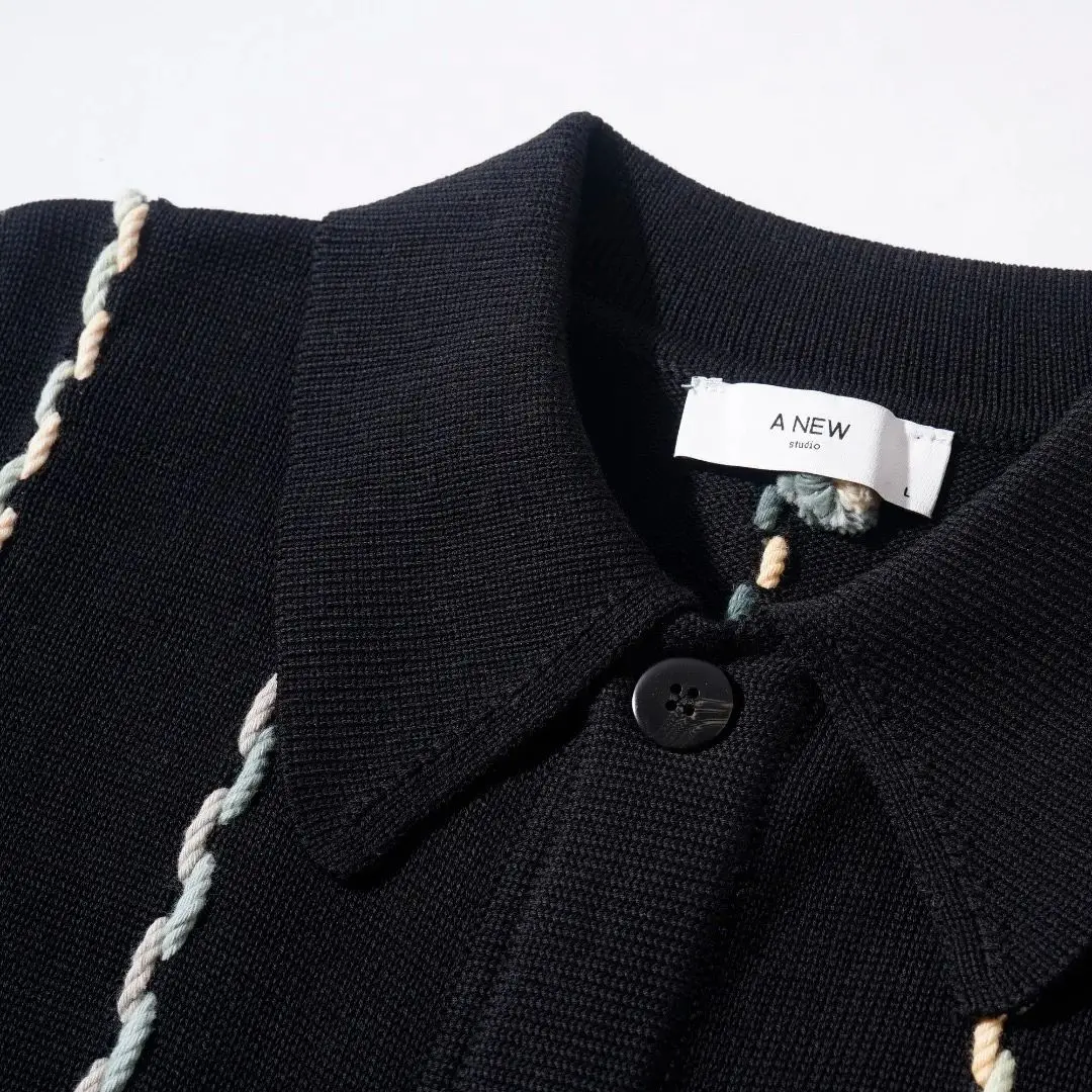 Black relaxed and loose handknitted sweater cardigan coat for autumn and winter new style Korean version casual knitted clothing