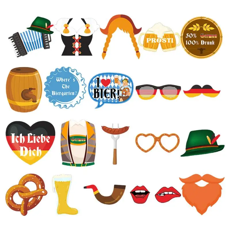 Whiskey Party Photo Booth Props German Beer & Photo Booth Props Oktoberfest Accessories Sausage Beer Themes Festival Hats And