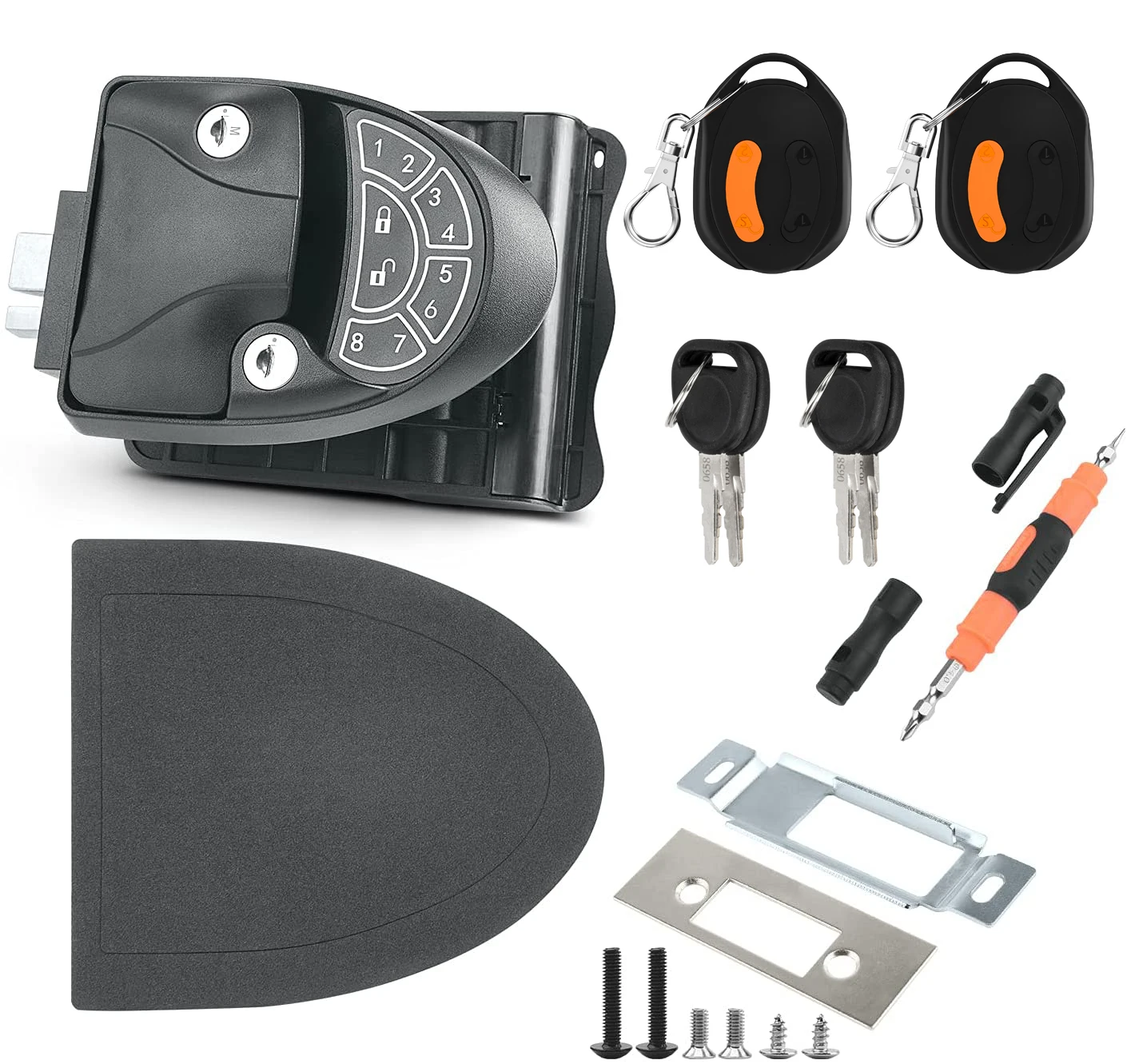 

Metal Door Lock RV Blacklite Keypad RV Camper Door Locks Wireless Remote RV Door Lock Keyless With Deadbolt for Travel Trailer