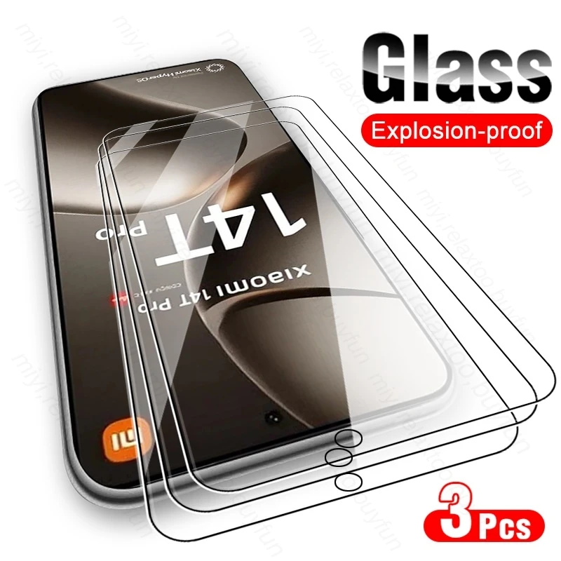 3Pcs 9H Tempered Glass for Xiaomi Mi 14T 13T 12T 11T 10T 9T HD Glass Xiaomi14T Xiaomi14TPro Xaiomi Mi14T Pro 5G Screen Protector