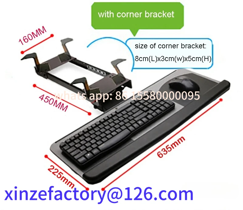 حامل لوحة مفاتيح مريح قابل للتخصيص مقاس XL مع وسادتين ماوسين للوحة مفاتيح مكتب الكمبيوتر
