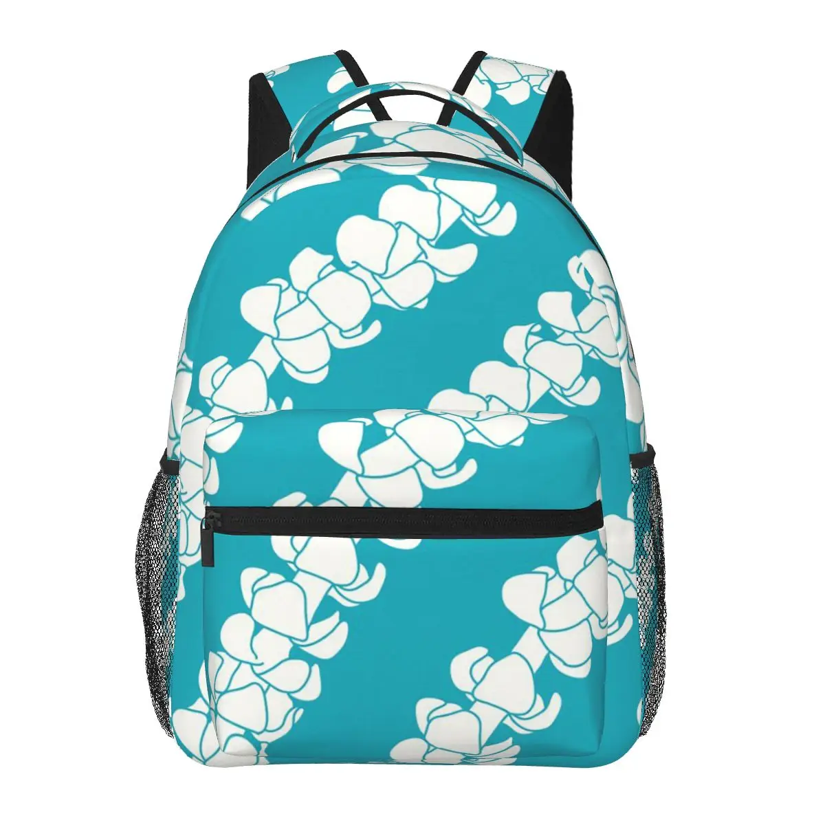 

Puakenikeni Single Leis On Turquoise Student Backpack School Bag Hiking Travel Daypack for Boys Girls Bookbag Shoulder Bags