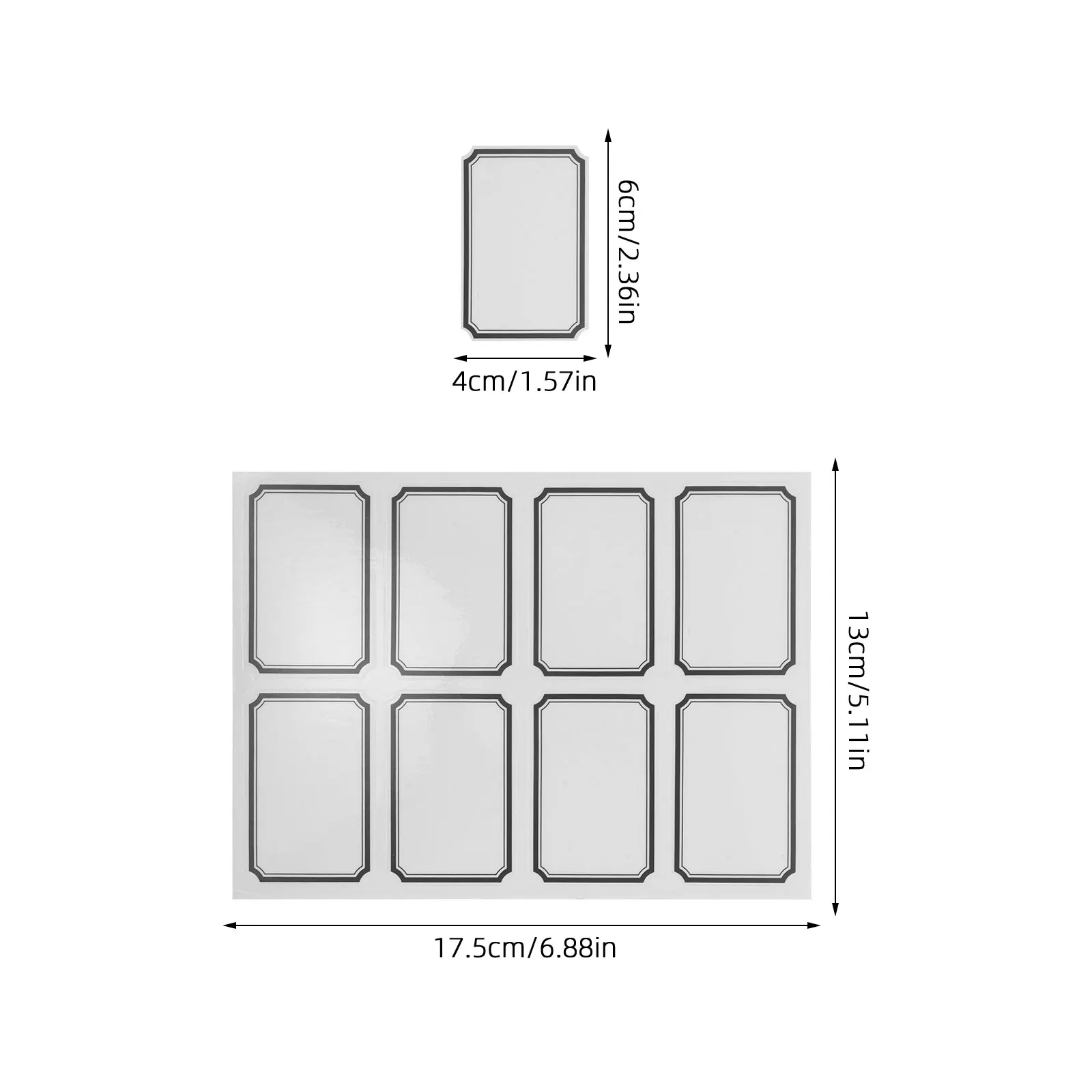 40 ورقة شفافة بولي كلوريد الفينيل ملصقات ملصقات ذاتية اللصق قابلة لإعادة الكتابة قابلة للإزالة لصناديق التخزين الجرار حاويات منظمة مخزن