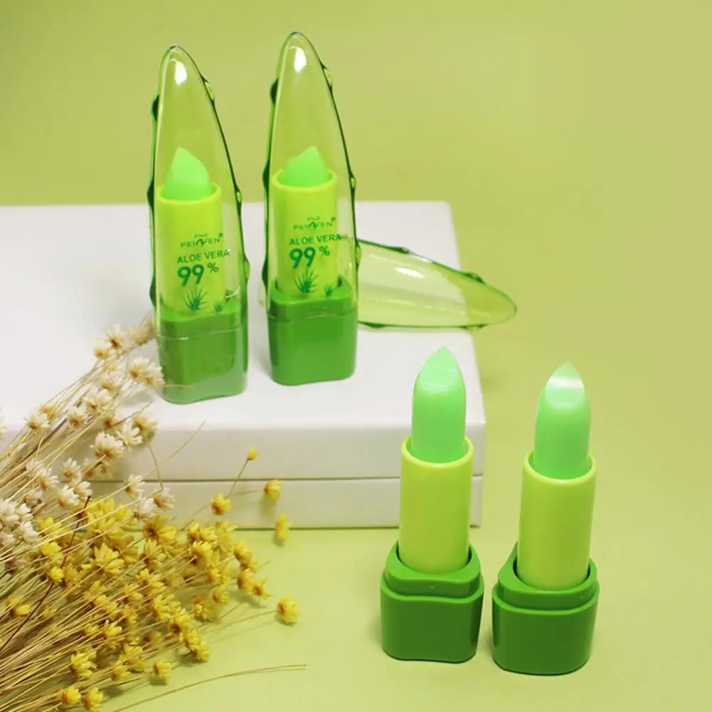 5/10PCS Aloe Vera Temperature Color-Change Lip Balm Long-Lasting Waterproof Moisturizing Hydrating Tinted Lip Gloss Makeup Care