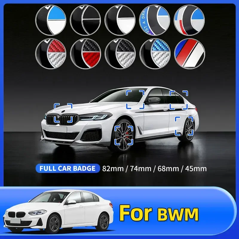

7pcs 82mm 74mm 45mm Car Front Bonnet Hood Rear Tail Trunk Emblem Badge Logo For Bmw E46 E39 E38 E90 E60 Z3 Z4 X3 X5 X6 F10 E93