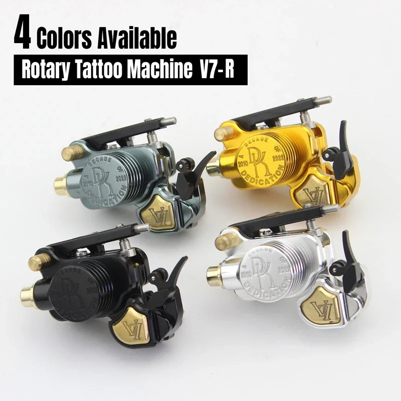 3-5mm Adjustable Stroke Rotary Tattoo Machine Professional Powerful Coreless Motor Shader & Liner V7-R Tattoo Gun RCA Interface