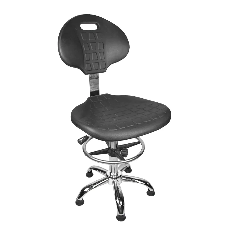 Factory Wholesale Clean Rotating Lifting Round Stool Black PU Mobile Doctor Beauty Salon Safety ESD Backrest