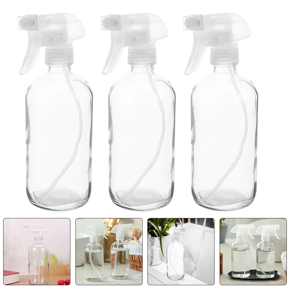 2 قطعة زجاجات رذاذ زجاجية واضحة قابلة لإعادة الاستخدام مانعة للتسرب رذاذ فوهة زجاجات التنظيف الفارغة للنباتات الزهور الاستخدام المنزلي البستنة #2