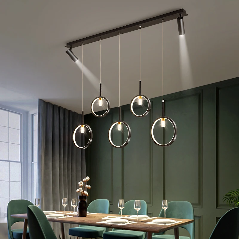 LED Modern Dining Table Chandelier Shop Bar Counter Hanging Lamp Living Room Pendant Light for Home Appliances Decoration