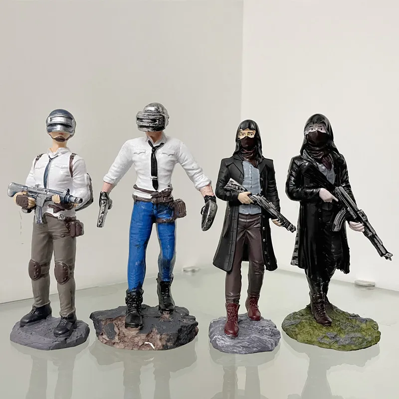 [VIP] 17cm PUBG Male soldier & Female soldier warrior Action Figure Resin statue model Home decorations Ornaments kids toy gift