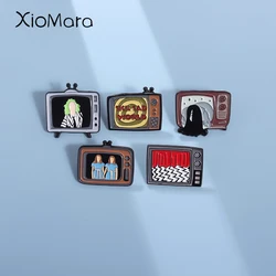 Horror Movie TV Series Enamel Pins Custom Twins Television Brooches Lapel Badges Punk Gothic Jewelry Gift for Fans Friends