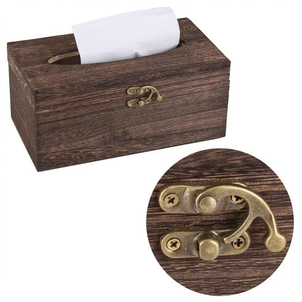 Wooden Tissue Box Paper Napkin Holder Dispenser Case Bathroom Facial Tissue Box Office Desk Decor Napkin Organizer Storage Boxs