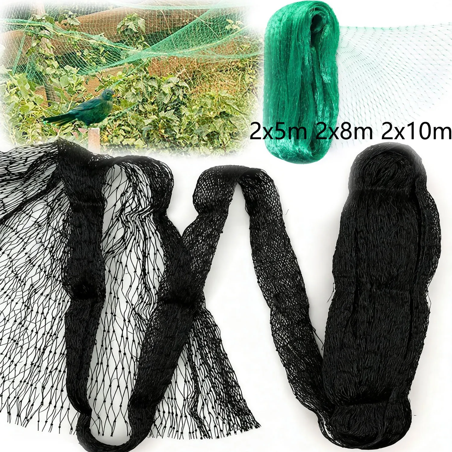 1pc Garden Bird Net Green/Black Polyethylene Extruded Netting Thickened Net Aquaculture Net Greenhouse Net Orchard Net